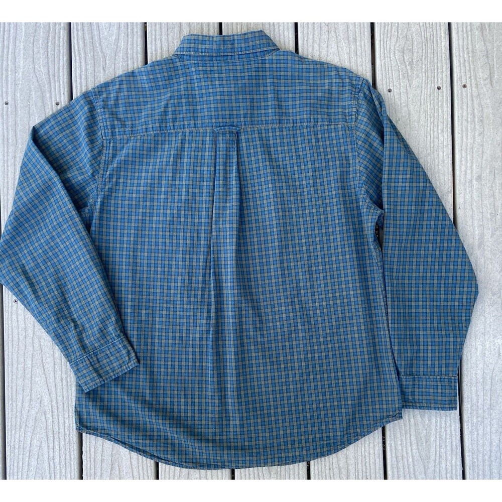 Woolrich Men’s Plaid 100% Cotton Green Long Sleeve Button Down Shirt Size Large - Picture 12 of 13